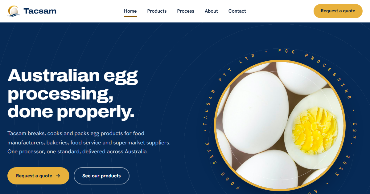 Process Line Break In Tacsam | Egg Processing and Egg Products Manufacturer, Australia